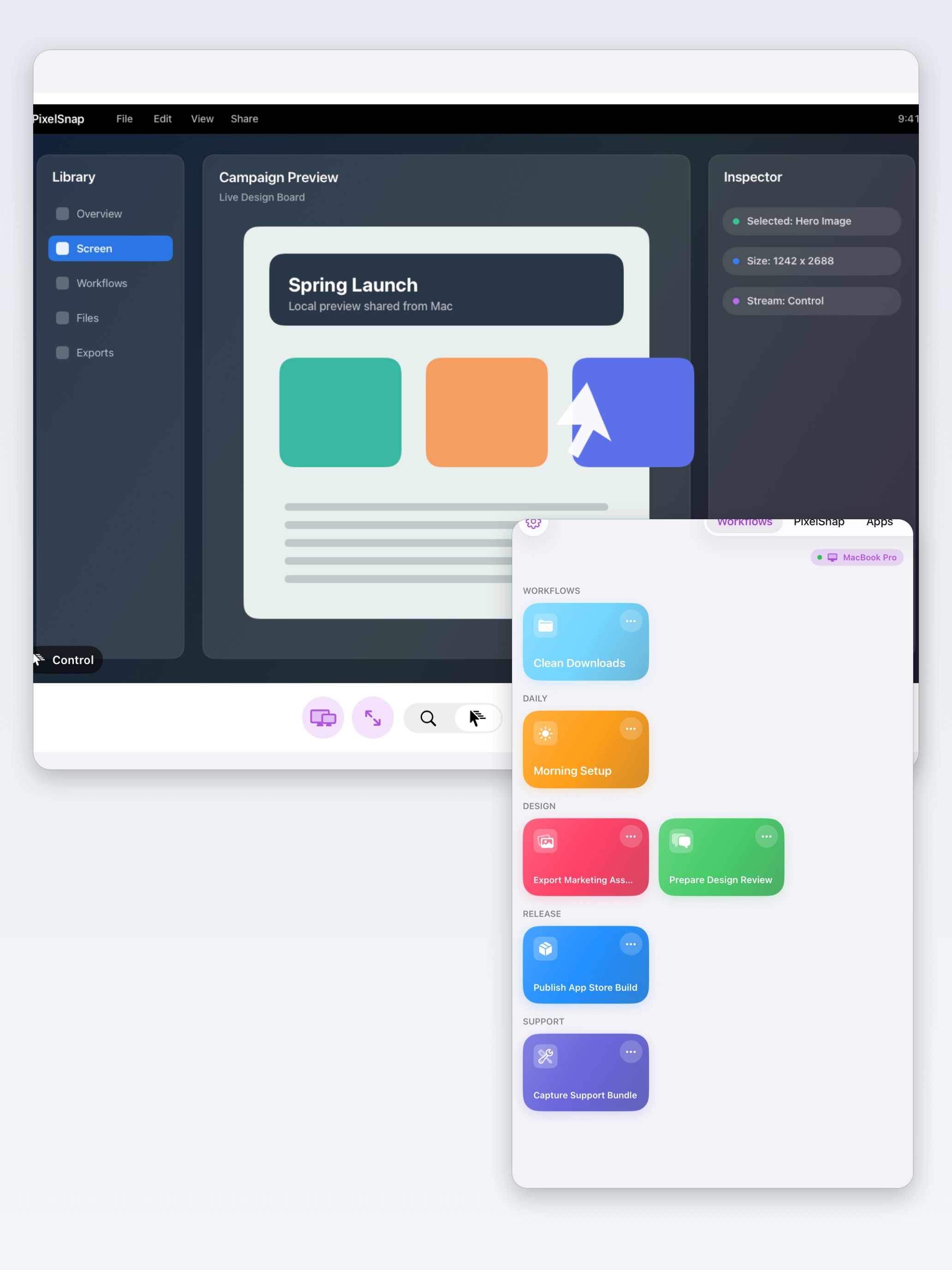 Cuevello Screen stream and workflows in iPad Split View