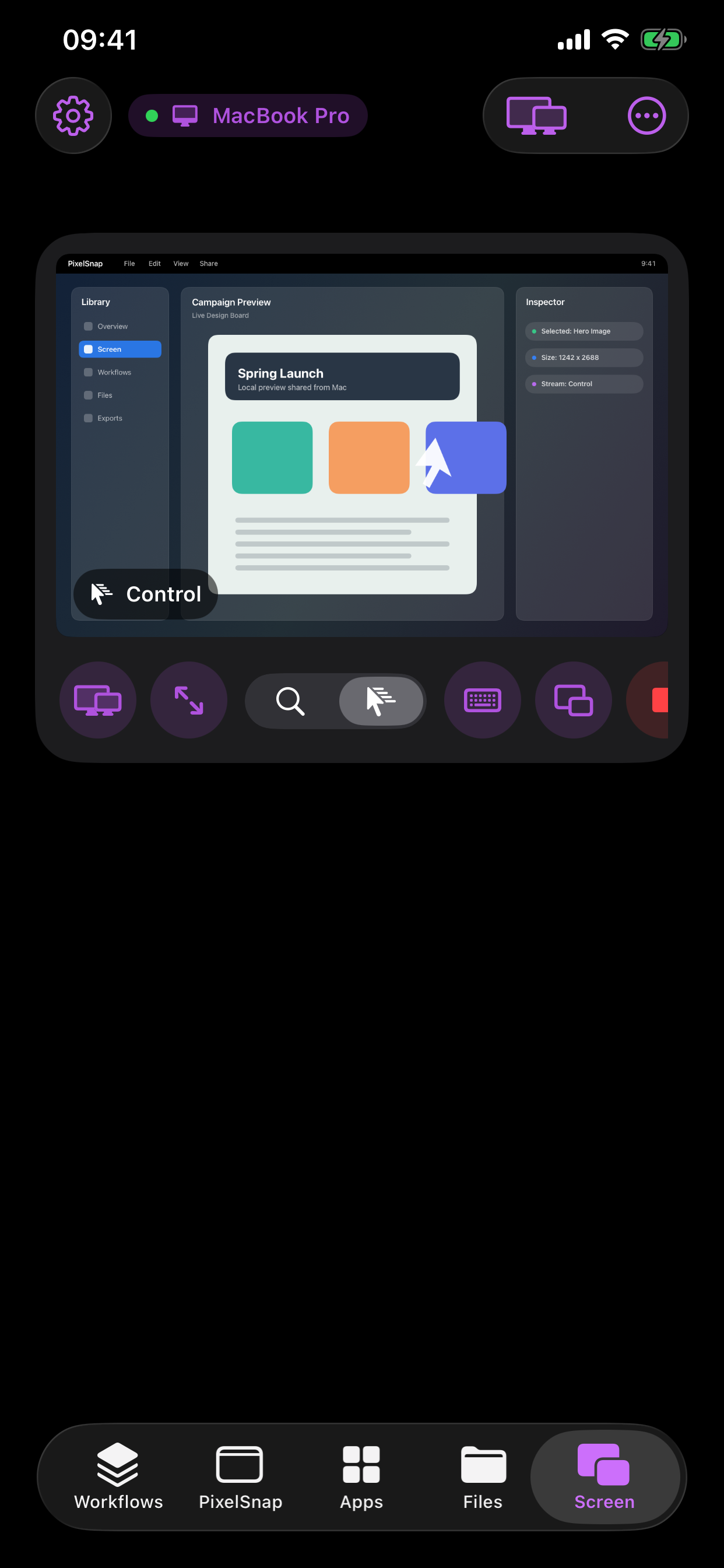 Cuevello Screen stream on iPhone
